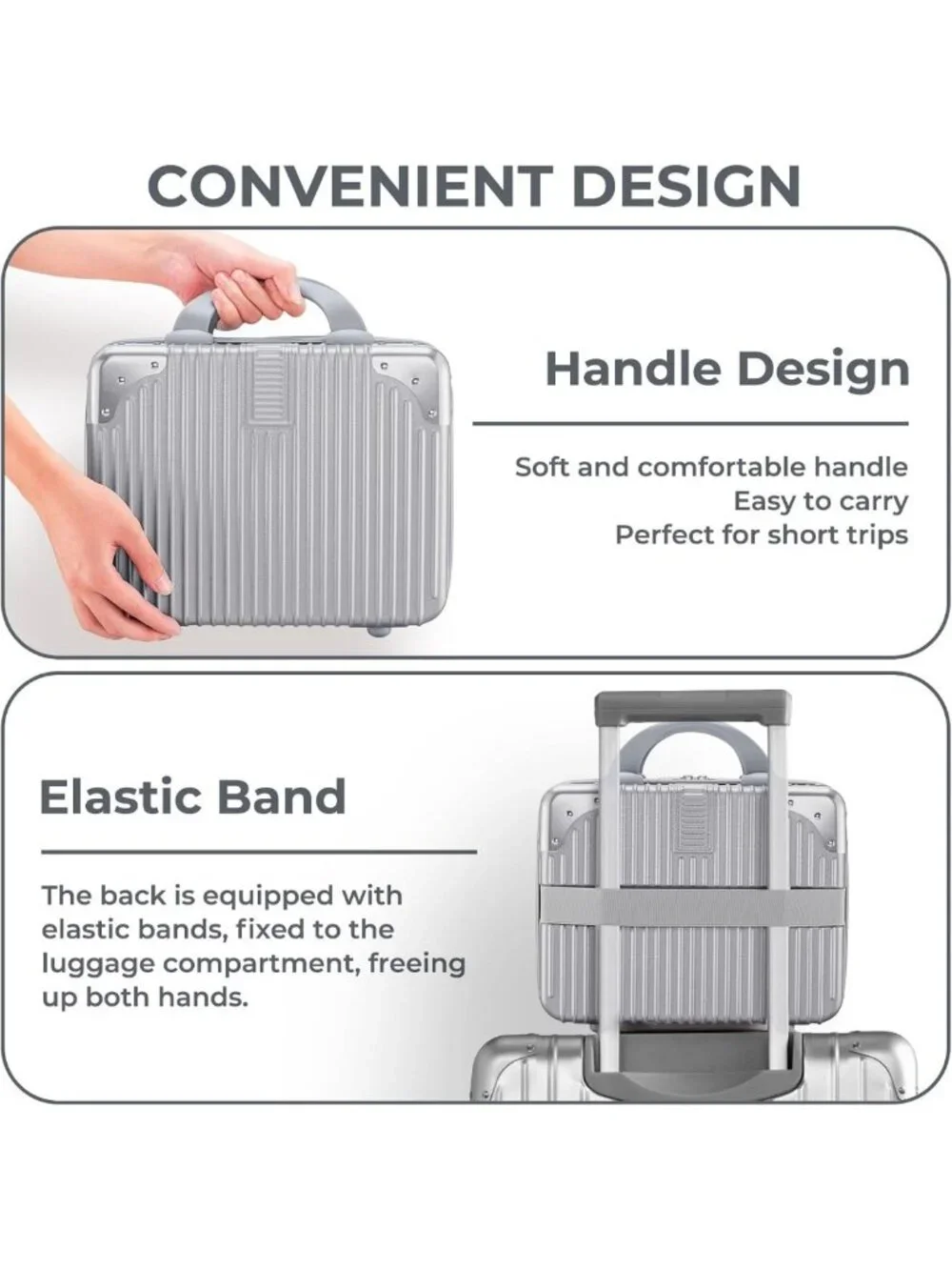 14-Inch Hard Shell Makeup Case - Mini Cosmetic Suitcase for Travel & Storage